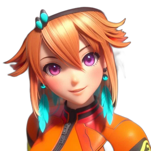 face, robot, staff, weapon, 3d render, anime, concept art, photorealistic transparent PNG cut-out