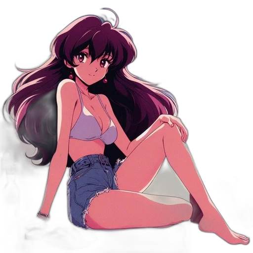 dress, anime, vaporwave, concept art, cartoon, neon lights, pastel, dark transparent PNG cut-out