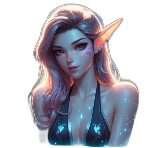 fantasy art, concept art, pixel art, comic book art, neon lights, pastel, neon, dark transparent PNG cut-out