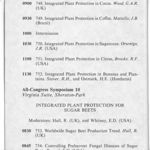 schedule, integrated, plant, protection, symposium, includes, topics, such transparent PNG cut-out