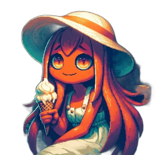 hat, food, flower, staff, watercolor, pixel art, anime, concept art transparent PNG cut-out