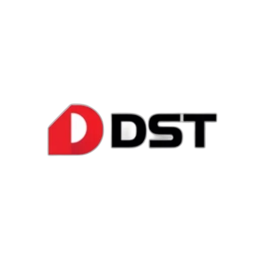 first, image, displays, logo, company, called, dst, letters transparent PNG cut-out
