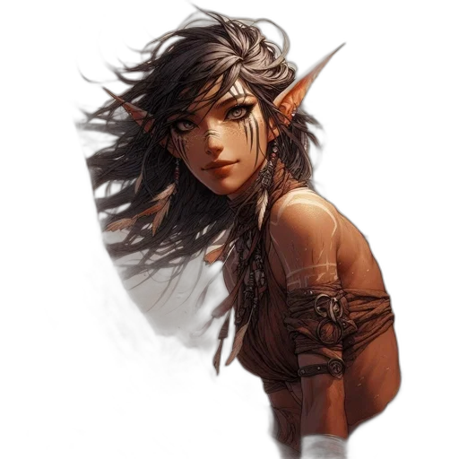 dragon, face, staff, fantasy art, concept art, watercolor, comic book art, dark transparent PNG cut-out