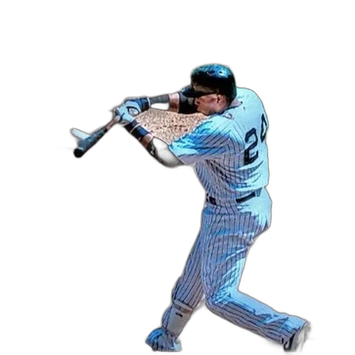 weapon, staff, baseball, player, striped, uniform, swings, his transparent PNG cut-out
