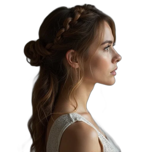 crown, hair, dress, jewelry, photorealistic, oil painting, concept art, fantasy art transparent PNG cut-out