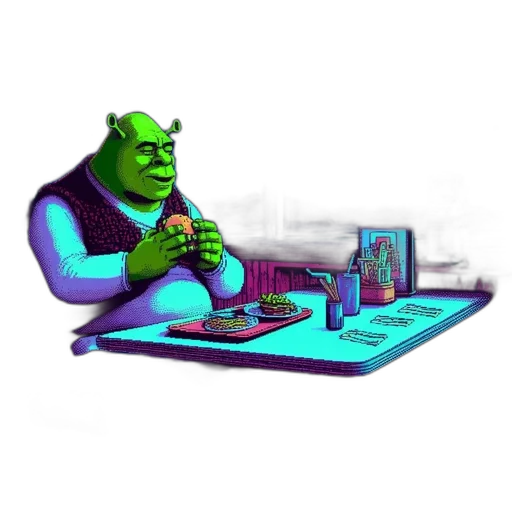 robot, creature, furniture, food, concept art, 3d render, vaporwave, pixel art transparent PNG cut-out