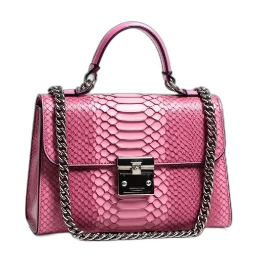 pink, python, skin, bag transparent PNG cut-out