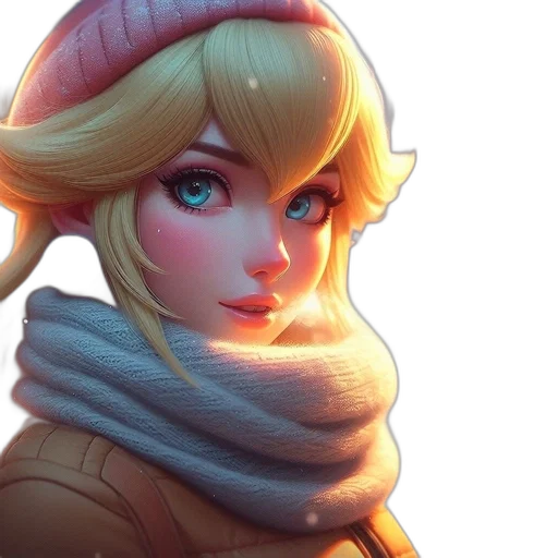 face, hat, jacket, concept art, fantasy art, 3d render, anime, snow transparent PNG cut-out