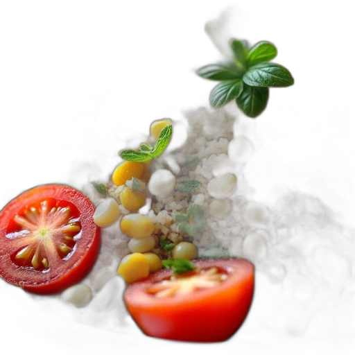 food, crown, photorealistic, 3d render, concept art, fog, close-up, view transparent PNG cut-out