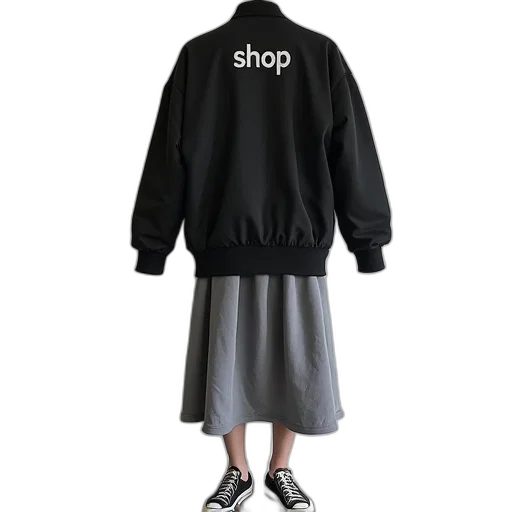 jacket, dress, shoes, staff, monochrome, black, bomber, gray transparent PNG cut-out