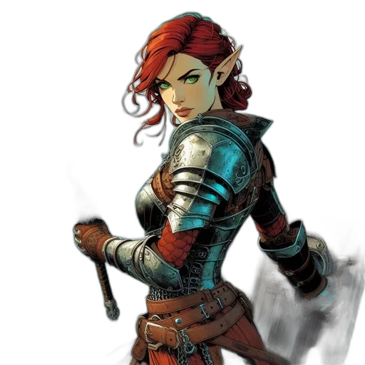 sword, staff, fantasy art, comic book art, concept art, pixel art, red, armored transparent PNG cut-out