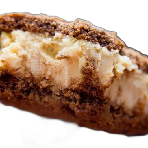 food, close-up, chocolate, cookie, creamy, filling, held, someone transparent PNG cut-out