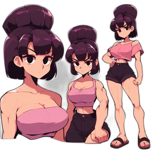 dress, hair, concept art, anime, cartoon, pixel art, pastel, dark transparent PNG cut-out