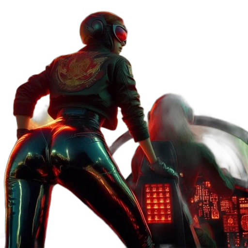 robot, jacket, cyberpunk, concept art, comic book art, 3d render, neon lights, outer space transparent PNG cut-out