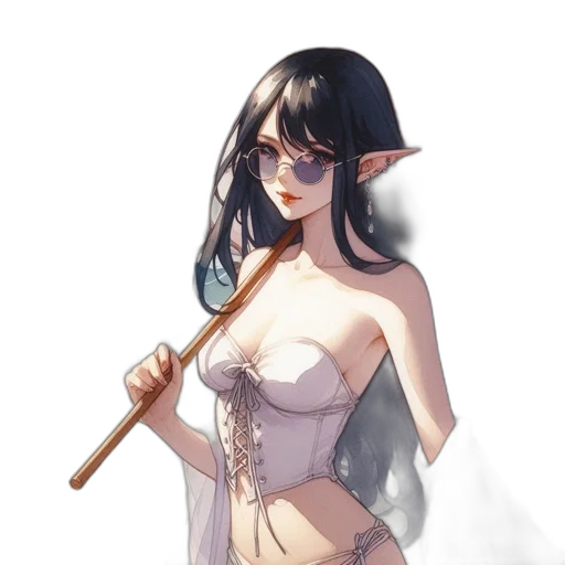 staff, sword, weapon, dress, fantasy art, concept art, pixel art, anime transparent PNG cut-out