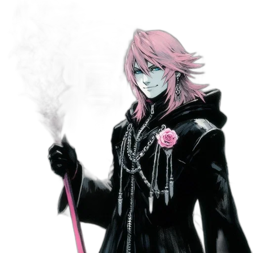 staff, sword, weapon, jacket, concept art, fantasy art, comic book art, watercolor transparent PNG cut-out