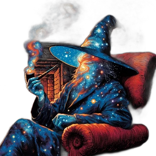 mask, jacket, staff, concept art, fantasy art, comic book art, pixel art, outer space transparent PNG cut-out