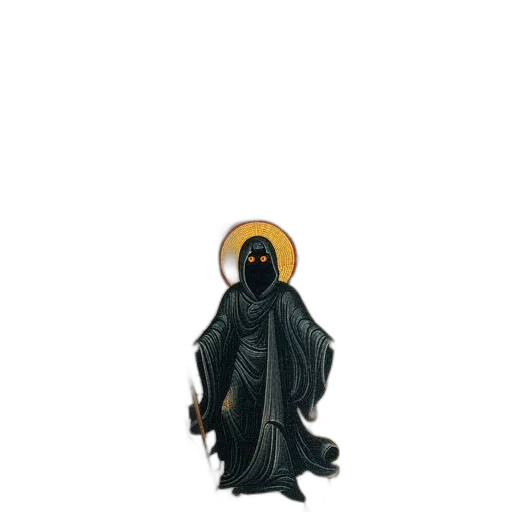 staff, creature, mask, jacket, 3d render, concept art, pixel art, fantasy art transparent PNG cut-out
