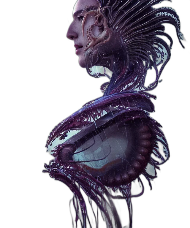 creature, mask, hair, face transparent PNG cut-out