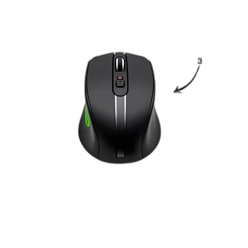 robot, 3d render, photorealistic, black, wireless, mouse, white, stripe transparent PNG cut-out