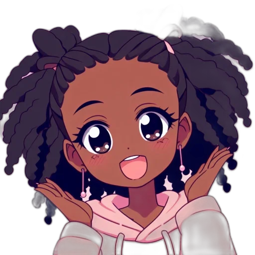 staff, hair, anime, cartoon, pixel art, concept art, pastel, animated transparent PNG cut-out