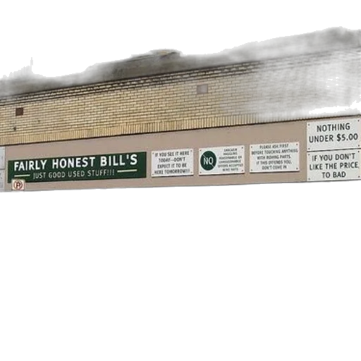 bottle, building, concept art, earth tones, storefront, sign, reading, fairly transparent PNG cut-out