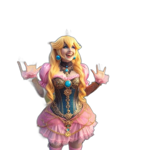 dress, fantasy art, concept art, 3d render, pixel art, regally, dressed, figure transparent PNG cut-out