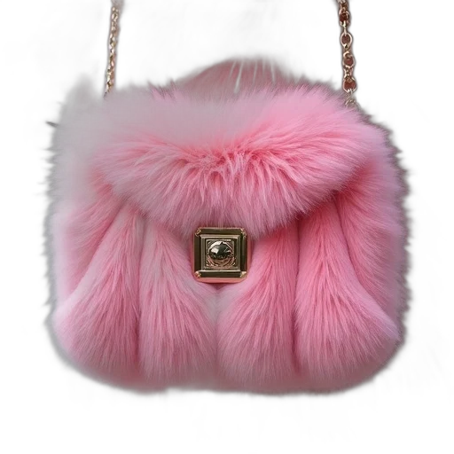 pastel, pink, fur, clutch transparent PNG cut-out