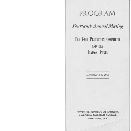 cover, program, fourteenth, annual, meeting, food, protection, committee transparent PNG cut-out