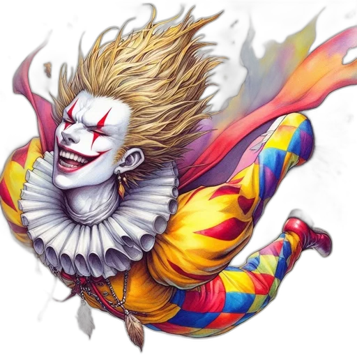 mask, face, concept art, fantasy art, photorealistic, comic book art, exuberant, clown transparent PNG cut-out