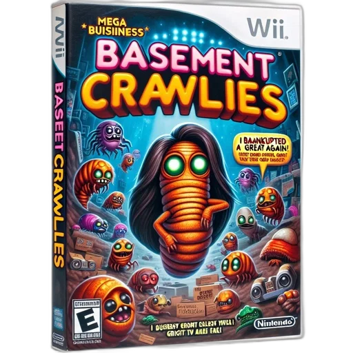 cover, art, basement, crawlies, nintendo, wii, game, featuring transparent PNG cut-out