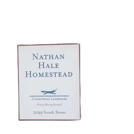 wooden, signpost, white, sign, reads, nathan, hale, homestead transparent PNG cut-out
