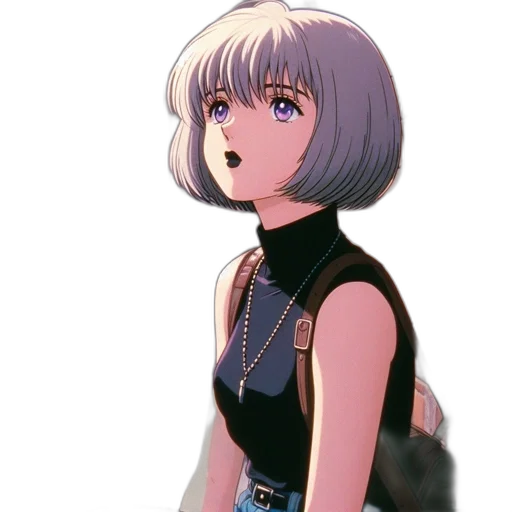 face, dress, robot, jacket, anime, pixel art, vaporwave, concept art transparent PNG cut-out
