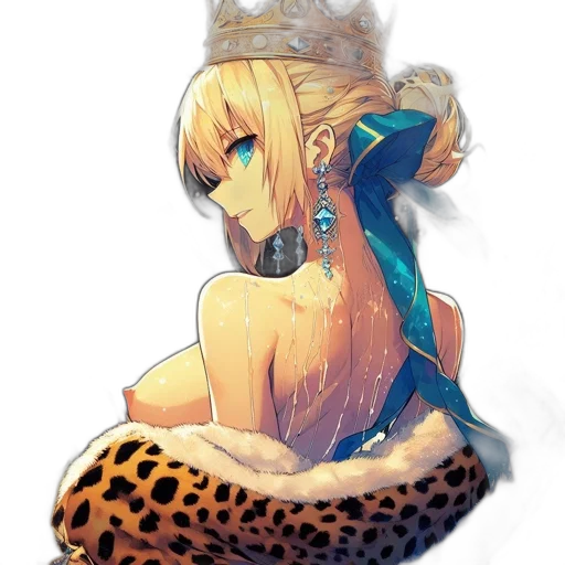 crown, hat, dress, animal, fantasy art, concept art, anime, pixel art transparent PNG cut-out