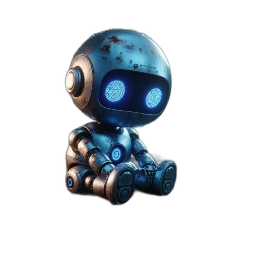 robot, creature, weapon, staff, 3d render, concept art, pixel art, cyberpunk transparent PNG cut-out