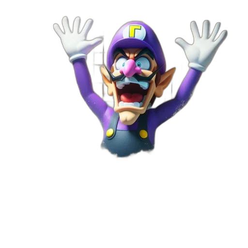 mask, creature, crown, animal, 3d render, concept art, vaporwave, waluigi transparent PNG cut-out