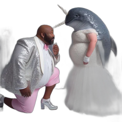 dress, shoes, creature, animal, concept art, 3d render, vaporwave, underwater transparent PNG cut-out