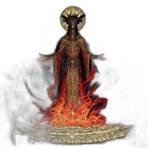 staff, creature, mask, concept art, fantasy art, pixel art, comic book art, fire transparent PNG cut-out