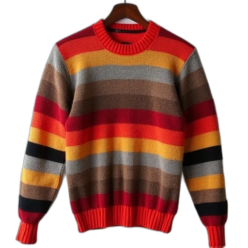 jacket, colorful, earth tones, red, paule, kap, striped, sweater transparent PNG cut-out