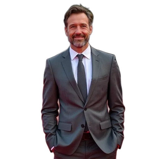 jacket, staff, animal, face, man, gray, suit, tie transparent PNG cut-out