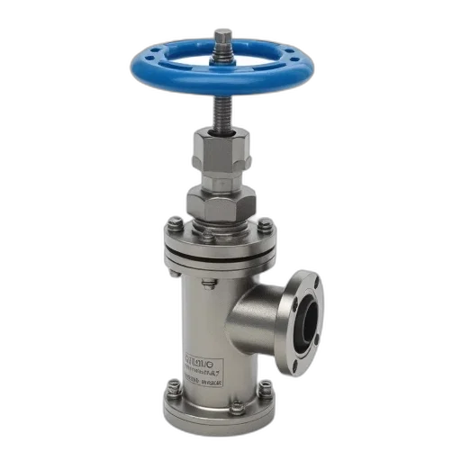 silver, valve, blue, cap, top, shown, against, white transparent PNG cut-out