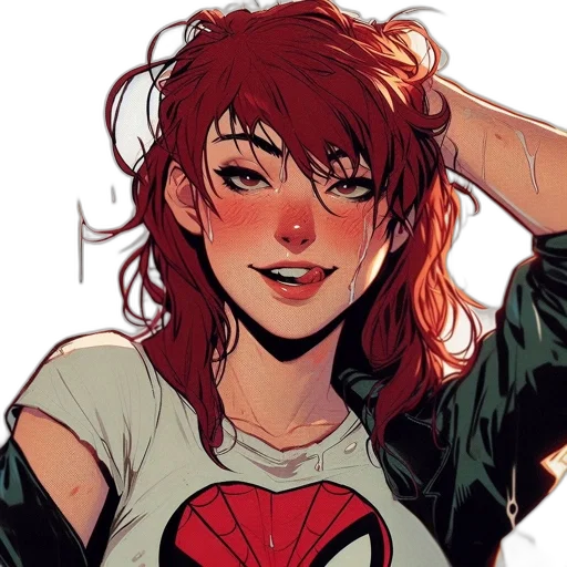 face, jacket, comic book art, cartoon, concept art, pixel art, red, youthful transparent PNG cut-out