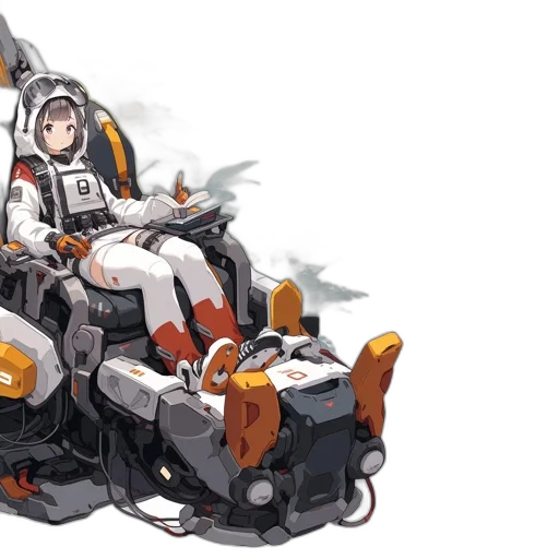 robot, weapon, car, jacket, concept art, pixel art, anime, fantasy art transparent PNG cut-out