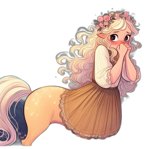 dress, creature, crown, staff, concept art, watercolor, fantasy art, pixel art transparent PNG cut-out