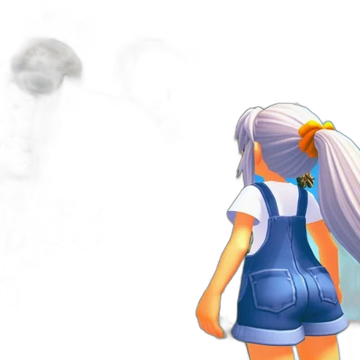 dress, hair, staff, robot, concept art, 3d render, fantasy art, pixel art transparent PNG cut-out