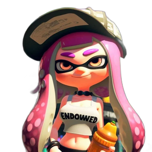 dress, weapon, jacket, hat, concept art, 3d render, vaporwave, cartoon transparent PNG cut-out