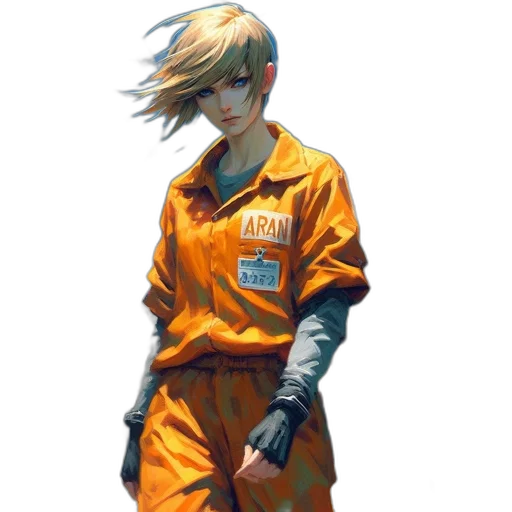 jacket, staff, weapon, dress, concept art, cyberpunk, comic book art, pixel art transparent PNG cut-out