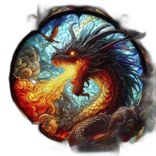 dragon, staff, creature, mask, fantasy art, concept art, pixel art, photorealistic transparent PNG cut-out