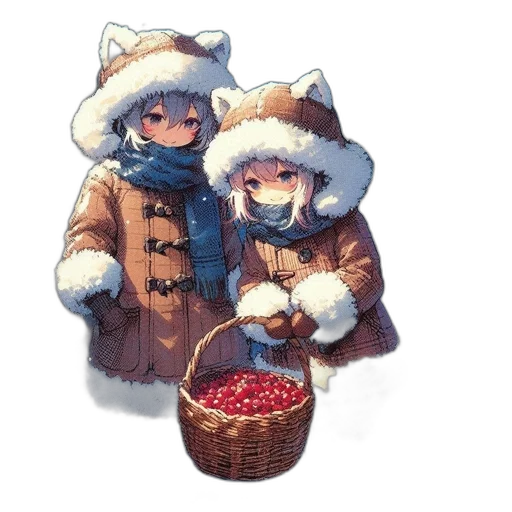 food, hat, pixel art, watercolor, concept art, fantasy art, snow, red transparent PNG cut-out