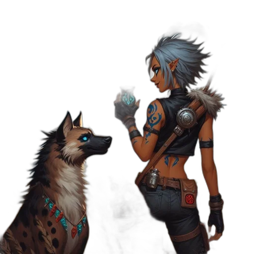 staff, jewelry, animal, creature, fantasy art, concept art, cyberpunk, pixel art transparent PNG cut-out